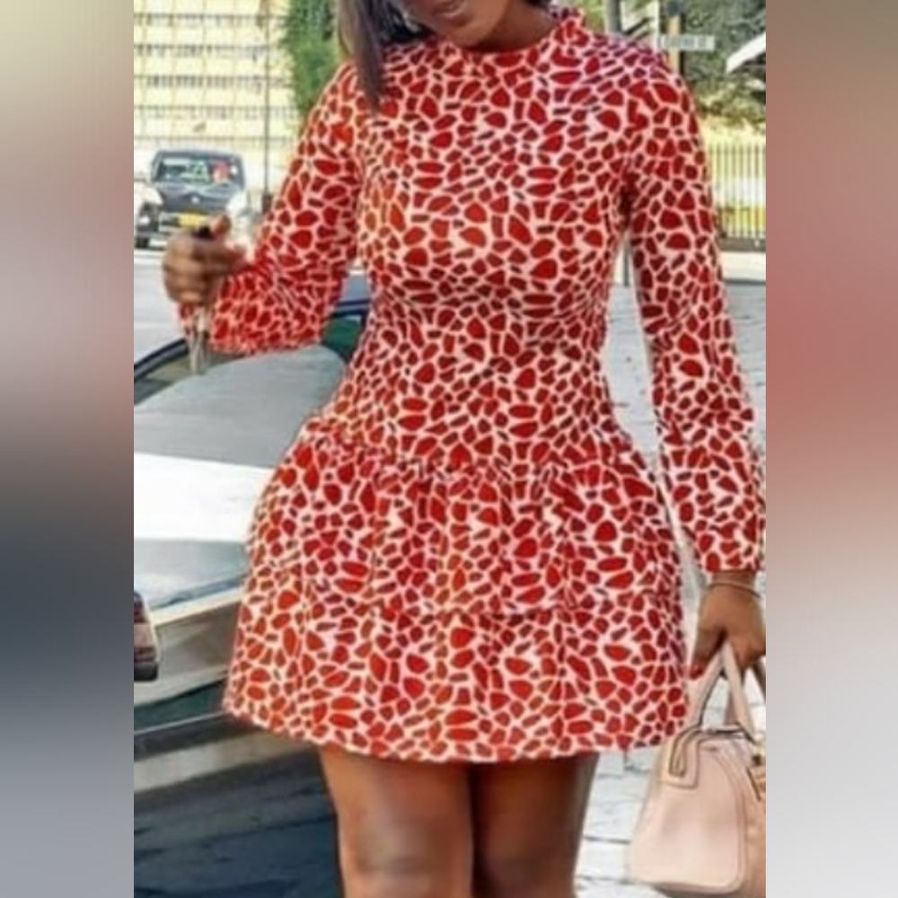 Stylish Red Leopard Print Dress - Picture 2 of 3
